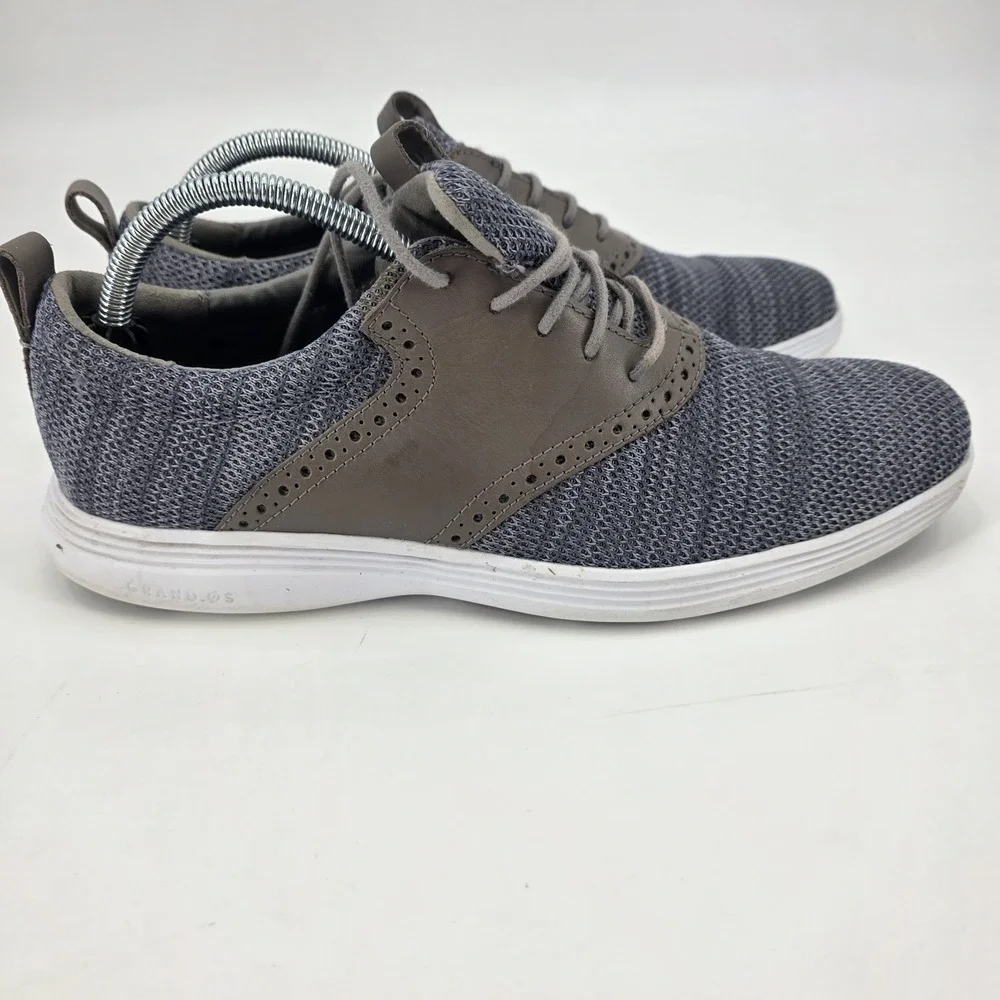 COLE HAAN GRAND TOUR KNIT OXFORDS MENS SIZE 9.5 M GRAY BROWN CASUAL SHOES C31346
